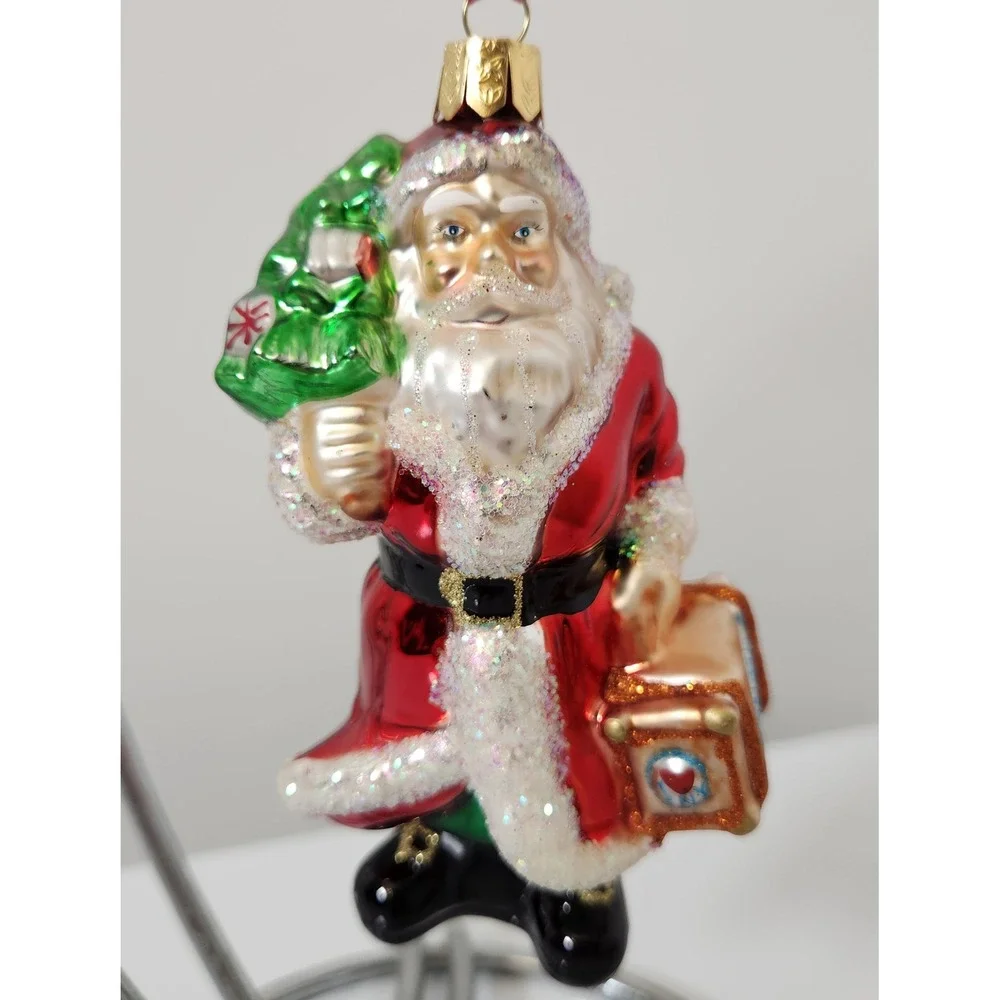 Waterford Holiday Traveling Santa London Glass Heirloom Christmas Ornament‎
